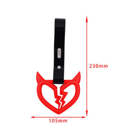 Brand New Devil Demon Broken Heart Red JDM TSURIKAWA Ring Subway Train Bus Handle Strap Charm Drift