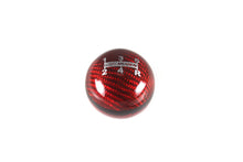 Load image into Gallery viewer, Brand New Mugen 5 Speed Red Universal Real Carbon Fiber Round Ball Manual Car Racing Gear Shift Knob Shifter M12 M10 M8