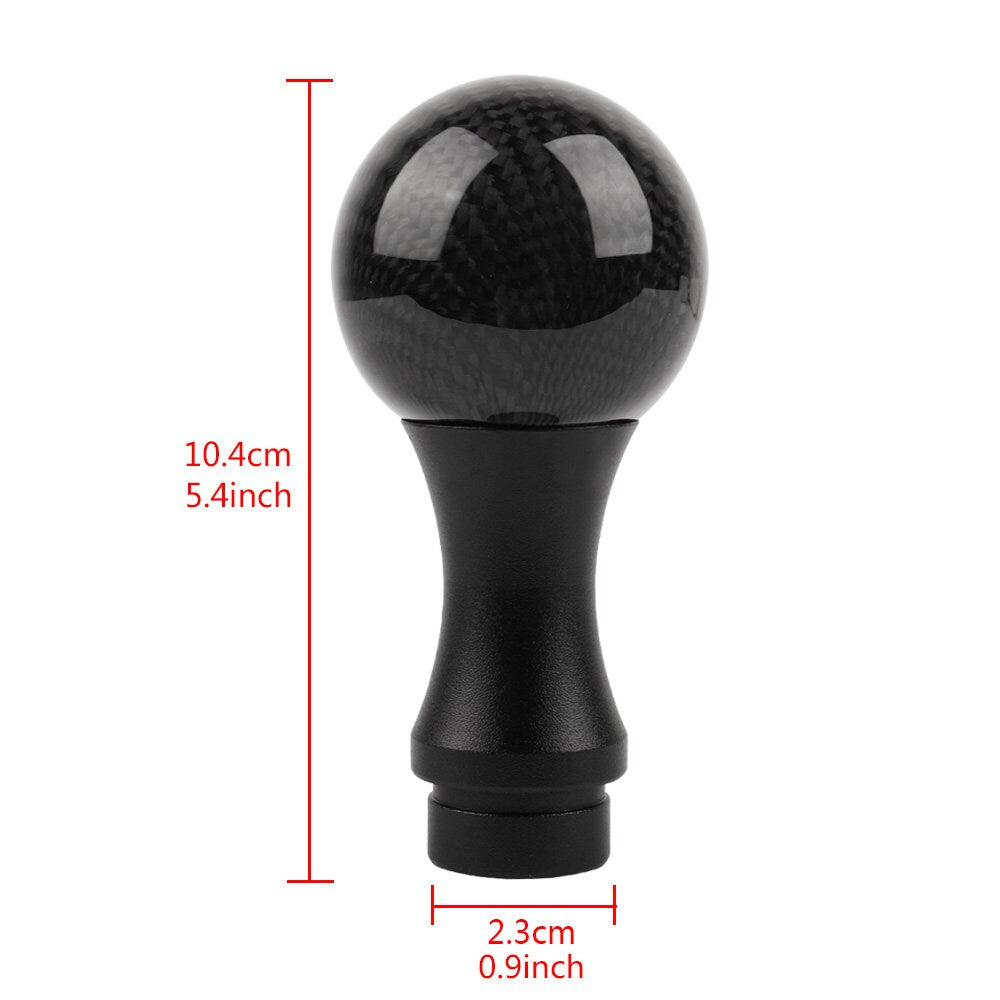 Brand New Universal JDM Black/Black Real Carbon Fiber Ball Shift Knob Manual Gear Shifter Lever Knob
