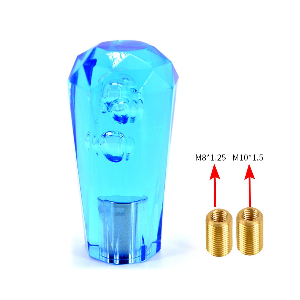 Brand New JDM Universal Diamond Crystal VIP Style Manual Shifter Shift Knob 100MM Blue