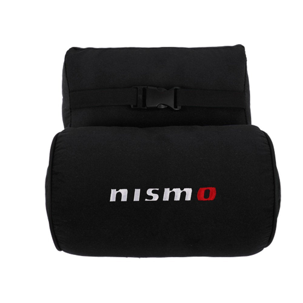 Brand New 1PCS JDM Nismo Black Fabric Material Car Neck Headrest Pillow Fabric Racing Seat