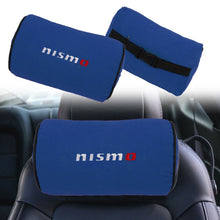Load image into Gallery viewer, Brand New 2PCS JDM Nismo Blue Fabric Material Car Neck Headrest Pillow Fabric Racing Seat