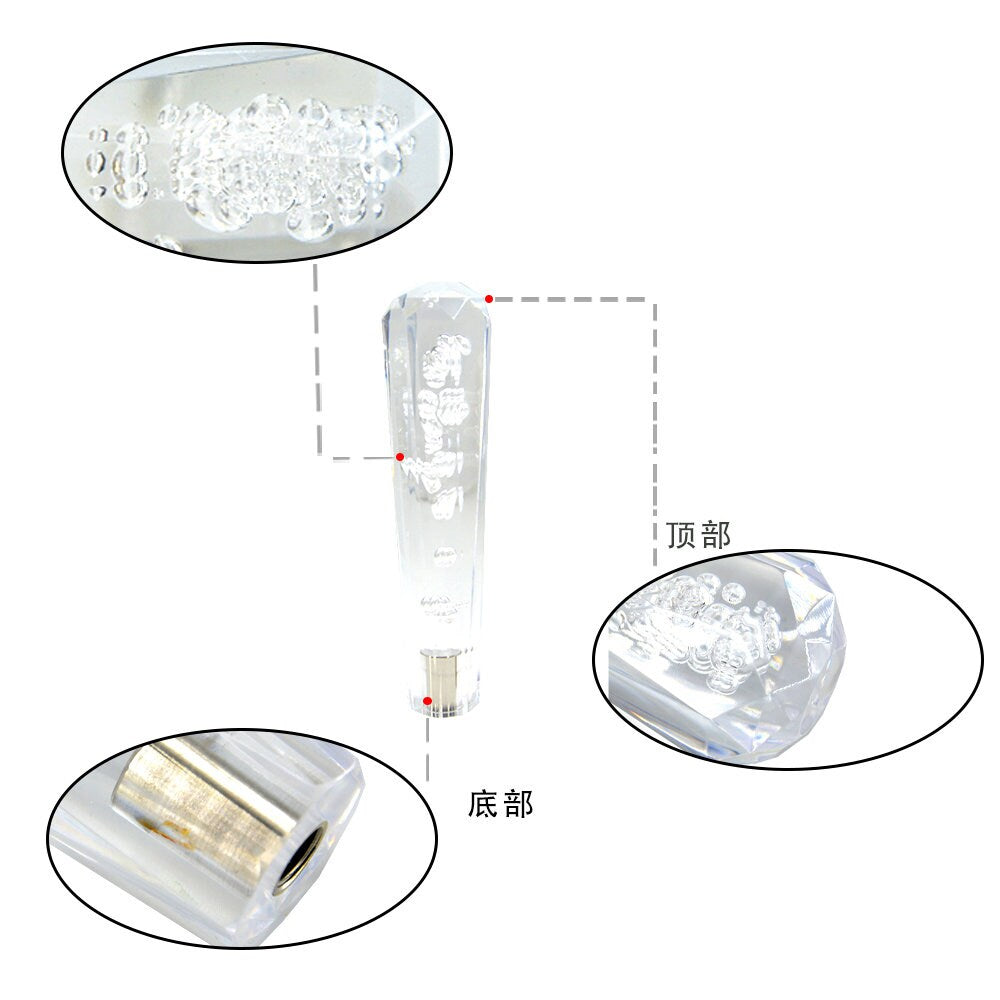 Brand New JDM Universal Diamond Crystal VIP Style Manual Shifter Shift Knob 150MM Clear