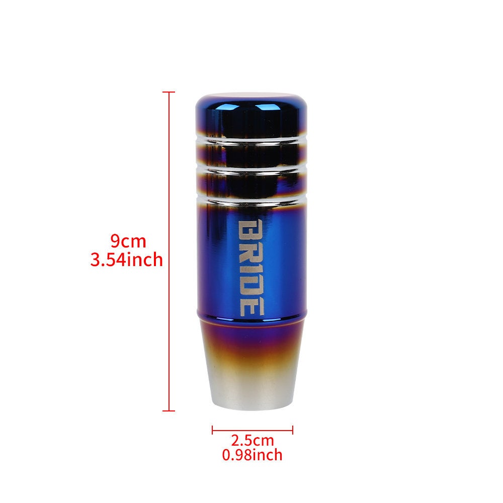 Brand New Universal 9CM BRIDE Aluminum Burnt Blue Manual Transmission Car Racing Gear Shift Knob