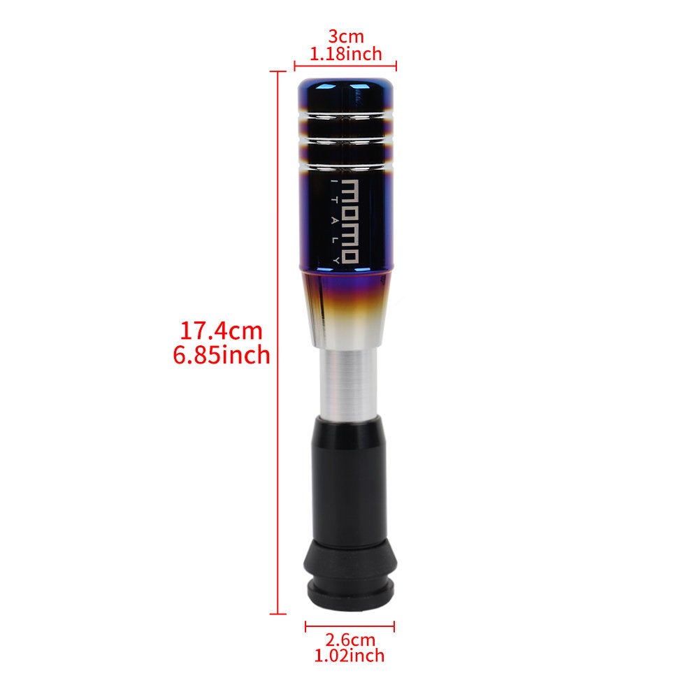Brand New Universal 9CM Momo Aluminum Burnt Blue Automatic Car Gear Shift Knob Shifter