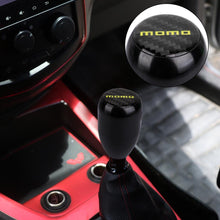 Load image into Gallery viewer, Brand New Universal Momo Carbon Fiber Sticker Aluminum Manual Gear Stick Black Shift Knob Shifter M8 M10 M12