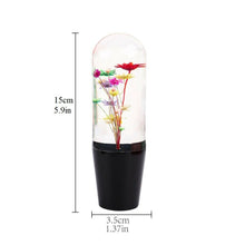 Load image into Gallery viewer, Brand New 1PCS Universal JDM Clear Crystal Real Flowers Manual Car Black Base Racing Stick Shift Knob M8 M10 M12
