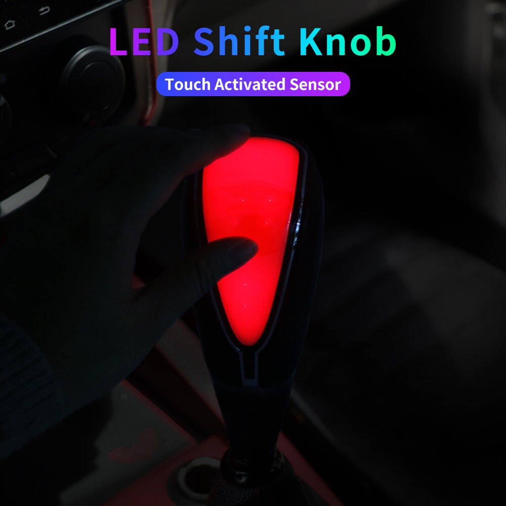 Brand New Universal Red Touch Activated Sensor LED Light USB Charge Car Auto Gear Shift Knob