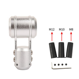 Brand New Universal Silver Aircraft Aluminum Manual Racing Gear Stick Shifter Shift Knob M8 M10 M12