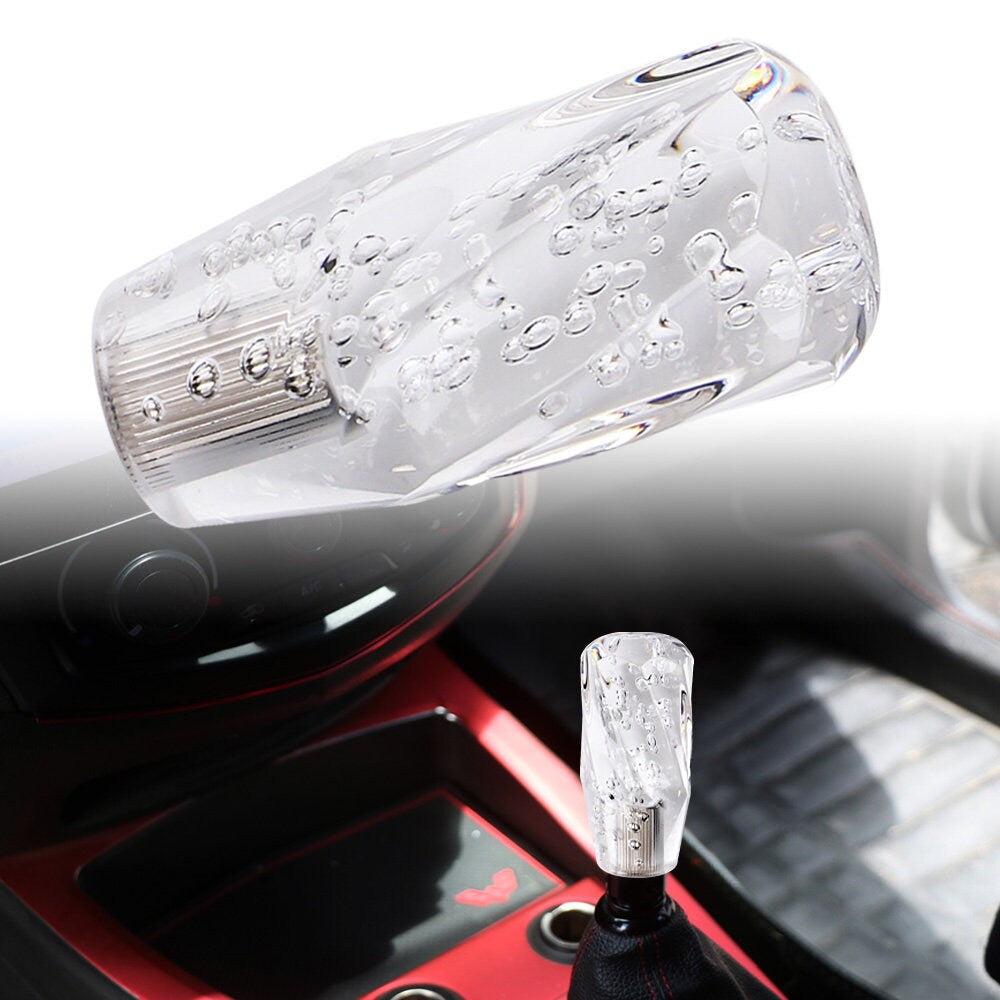Brand New Universal VIP 100mm Transparent Manual Clear Twist Crystal Bubble Racing Gear Shift Knob M8 M10 M12