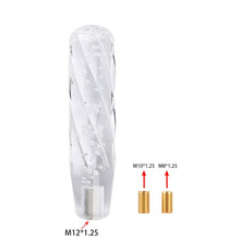 Load image into Gallery viewer, Brand New Universal VIP 200mm Transparent Manual Clear Twist Crystal Bubble Racing Gear Shift Knob M8 M10 M12