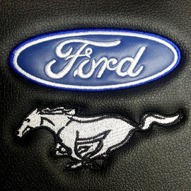 BRAND New 2PCS Universal Ford Mustang Elite Synthetic Leather Car Truck Suv 2 Front Sideless Seat Covers Set + Headrest Cover Also