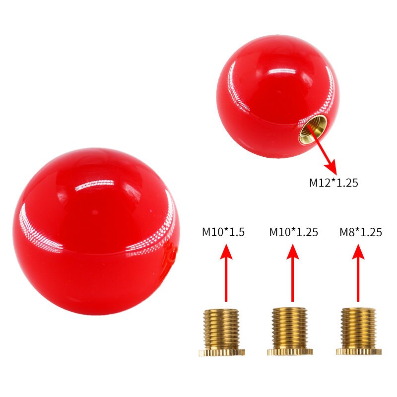 Brand New Universal JDM Duracon Glossy Red Round Ball Shift Knob M8x1.25 M10x1.5 M10x1.25 M12x1.25