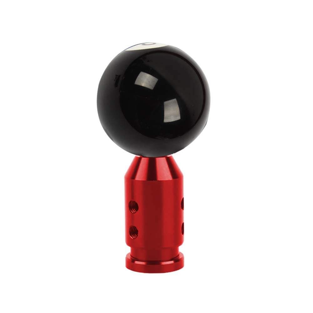 Brand New Universal #8 Billiard Ball Round Shift Knob+ Red Adapter For Non Threaded Shifters M12x1.25
