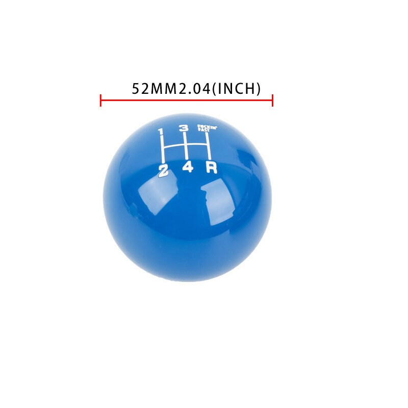Brand New Universal 5 Speed Fuckin' Fast Round Blue Ball Gear Shift Knob Lever M8 M10 M12 Thread
