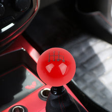 Load image into Gallery viewer, Brand New Universal 6 Speed Fuckin&#39; Fast Round Red Ball Gear Shift Knob Lever + Blue Adapter For Non Threaded Shifters M12x1.25