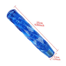 Load image into Gallery viewer, Brand New Universal VIP 250mm Transparent Manual Blue Twist Crystal Bubble Racing Gear Shift Knob M8 M10 M12