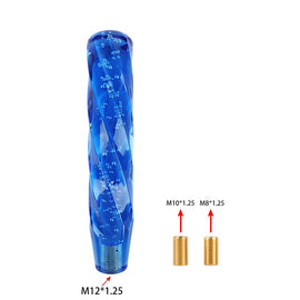 Brand New Universal VIP 250mm Transparent Manual Blue Twist Crystal Bubble Racing Gear Shift Knob M8 M10 M12