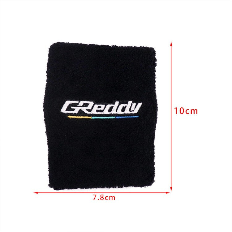 Brand New 2PCS Racing GREDDY Black Car Reservoir Tank Oil Cover Sock Racing Tank Sock