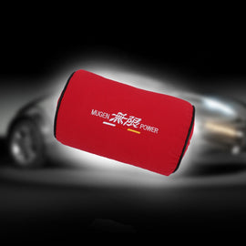 Brand New 1PCS JDM Mugen Red Fabric Material Car Neck Headrest Pillow Fabric Racing Seat