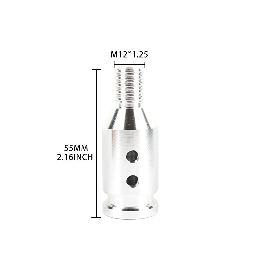 Brand New Universal Silver Aluminum Shift Knob Adapter For Non Threaded Shifters M12x1.25