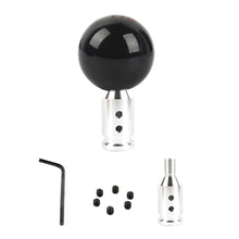 Load image into Gallery viewer, Brand New Universal 6 Speed Fuckin&#39; Fast Round White Ball Gear Shift Knob Lever + Silver Adapter For Non Threaded Shifters M12x1.25