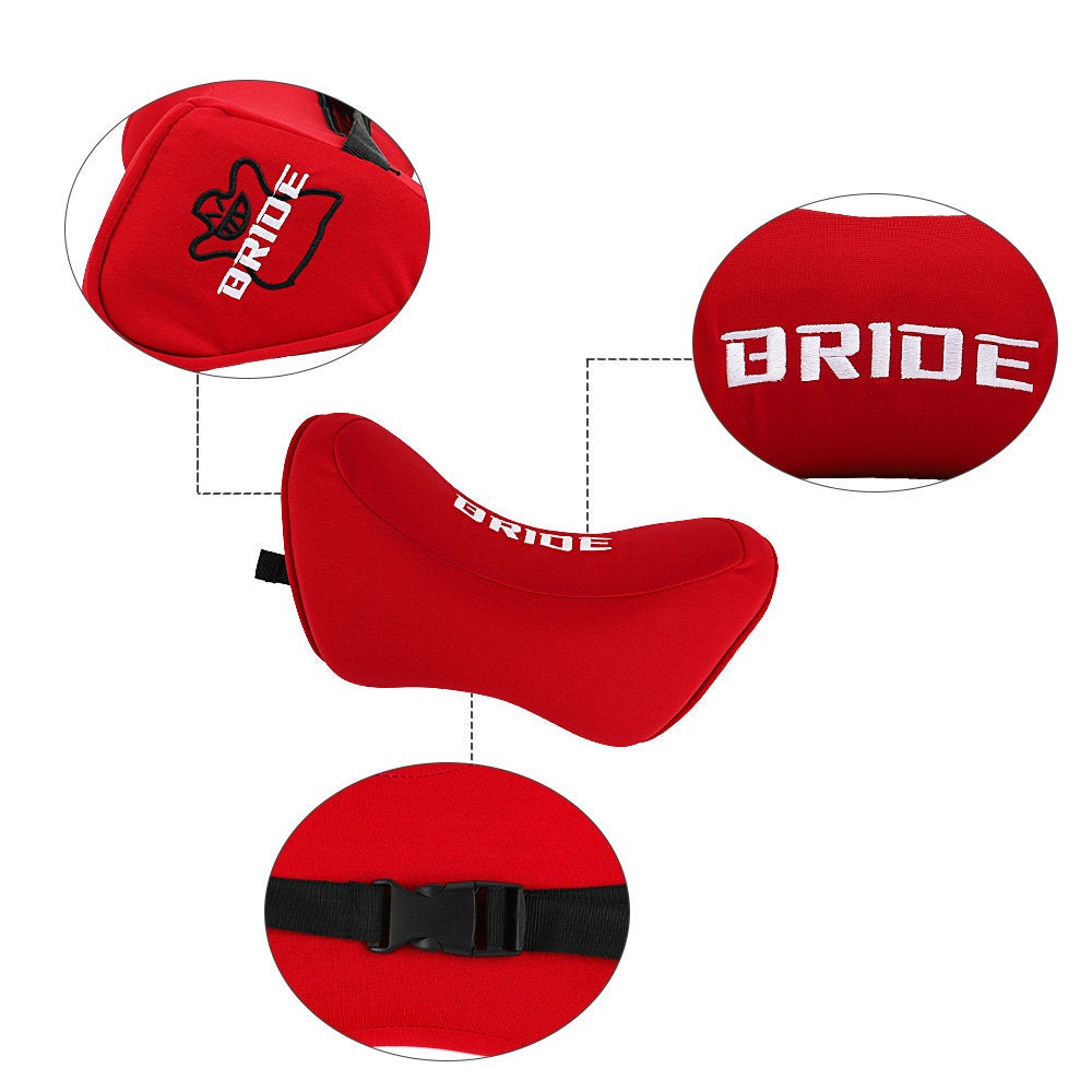 Brand New 1PCS Bride Red Car Neck Headrest Pillow Cloth Racing MEMORY FOAM