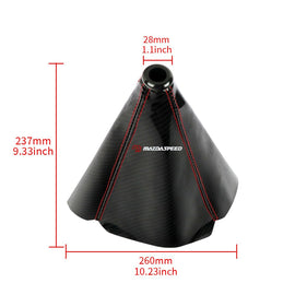 Brand New Universal Mazdaspeed Carbon Fiber Leather PVC Style Black Stitch Leather Gear Manual Shifter Shift Knob Boot