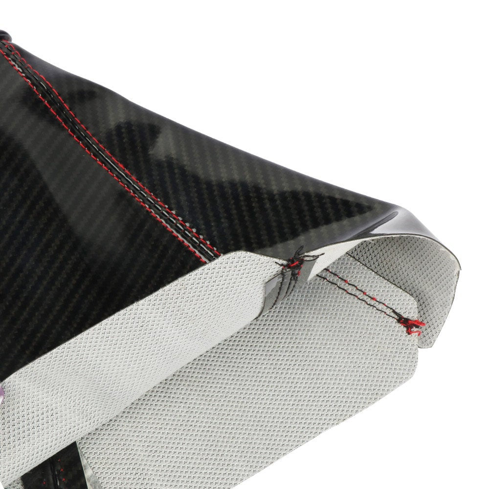 Brand New Universal TRD Carbon Fiber Leather PVC Style Black Stitch Leather Gear Manual Shifter Shift Knob Boot