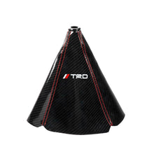 Load image into Gallery viewer, Brand New Universal TRD Carbon Fiber Leather PVC Style Black Stitch Leather Gear Manual Shifter Shift Knob Boot