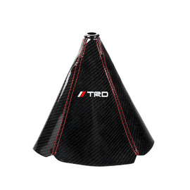 Brand New Universal TRD Carbon Fiber Leather PVC Style Black Stitch Leather Gear Manual Shifter Shift Knob Boot