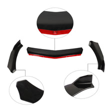 Load image into Gallery viewer, Brand New 3PCS Universal V2 Glossy Black With Red Lining Front Bumper Protector Body Splitter Spoiler Lip