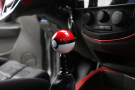 Brand New Universal JDM Pokeball Round Ball Gear Shift Knob Lever + Black Adapter For Non Threaded Shifters M12x1.25