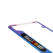 Load image into Gallery viewer, Brand New Universal 2PCS Ralliart Titanium Burnt Blue Metal License Plate Frame