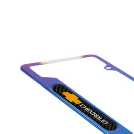 Brand New Universal 1PCS Chevrolet Titanium Burnt Blue Metal License Plate Frame