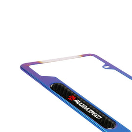 Brand New Universal 1PCS Mazdaspeed Titanium Burnt Blue Metal License Plate Frame