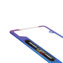 Load image into Gallery viewer, Brand New Universal 2PCS Mugen Power Titanium Burnt Blue Metal License Plate Frame V2