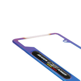 Brand New Universal 1PCS Mugen Power Titanium Burnt Blue Metal License Plate Frame V2