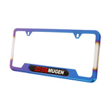 Brand New Universal 1PCS Mugen Titanium Burnt Blue Metal License Plate Frame V1