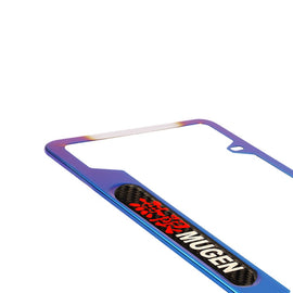 Brand New Universal 1PCS Mugen Titanium Burnt Blue Metal License Plate Frame V1