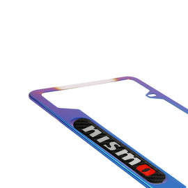 Brand New Universal 1PCS Nismo Titanium Burnt Blue Metal License Plate Frame
