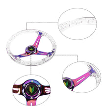 Load image into Gallery viewer, Brand New Universal JDM Beginner Leaf 6-Hole 350mm Deep Dish Vip Clear Crystal Bubble Neo Spoke STEERING WHEEL