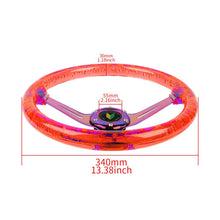 Load image into Gallery viewer, Brand New Universal JDM Beginner Leaf 6-Hole 350mm Deep Dish Vip Red Crystal Bubble Neo Spoke STEERING WHEEL