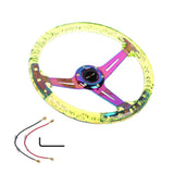 Brand New Universal Ralliart 6-Hole 350mm Deep Dish Vip Yellow Crystal Bubble Neo Spoke STEERING WHEEL