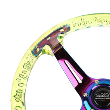 Load image into Gallery viewer, Brand New Universal JDM Mugen 6-Hole 350mm Deep Dish Vip Yellow Crystal Bubble Neo Spoke STEERING WHEEL