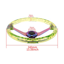 Load image into Gallery viewer, Brand New Universal JDM Mugen 6-Hole 350mm Deep Dish Vip Yellow Crystal Bubble Neo Spoke STEERING WHEEL