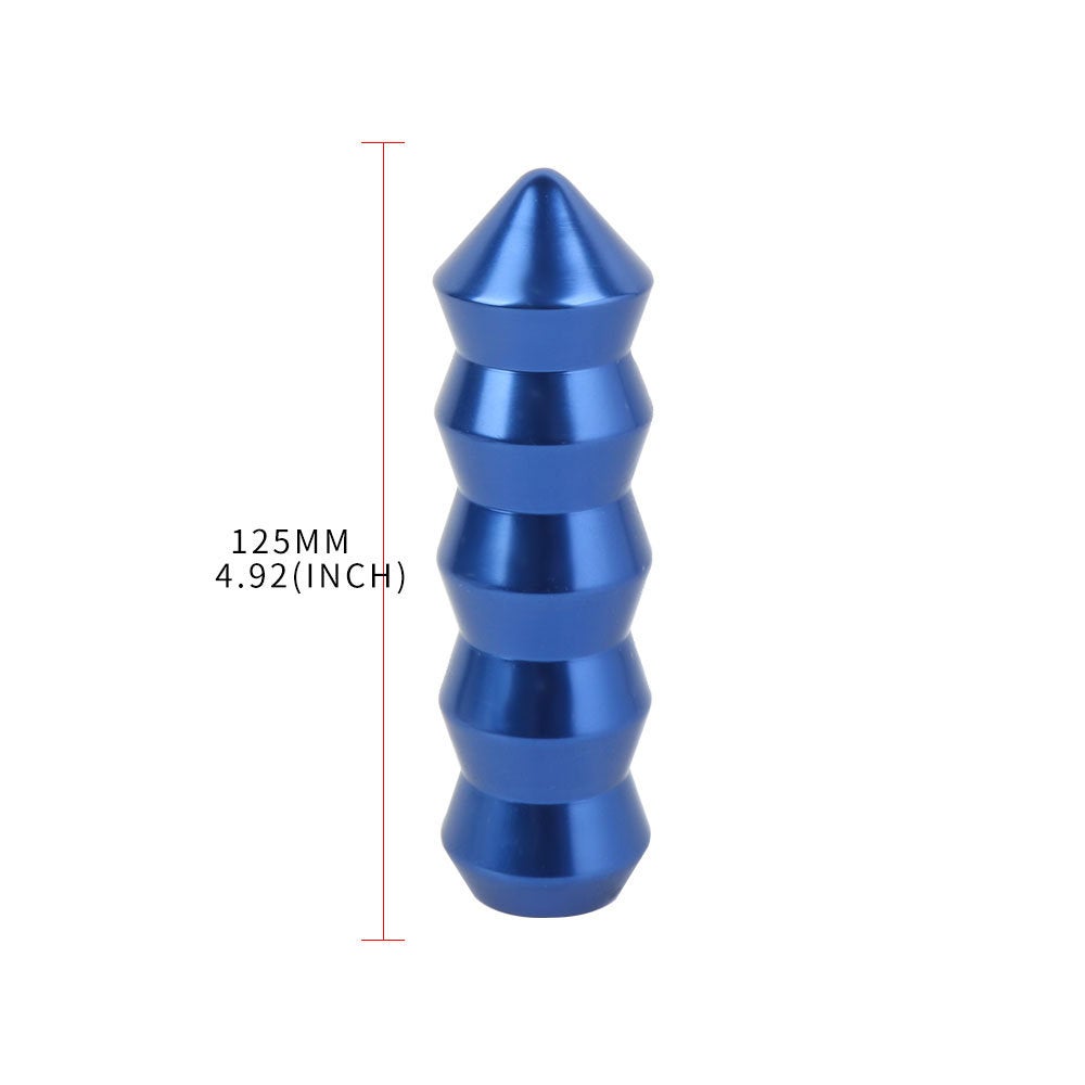 Brand New Universal V2 Bamboo Spike Aluminum Blue Manual Transmission Gear Stick Shift Knob Lever Shifter M8 M10 M12