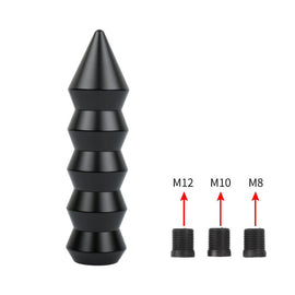 Brand New Universal V3 Bamboo Spike Aluminum Black Manual Transmission Gear Stick Shift Knob Lever Shifter M8 M10 M12