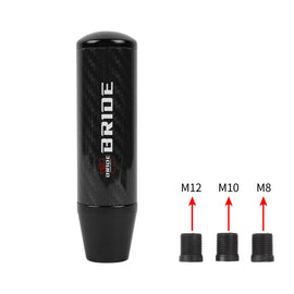Brand New 13CM BRIDE Universal Black Carbon Fiber Manual Gear Stick Shift Knob Lever Shifter M8 M10 M12