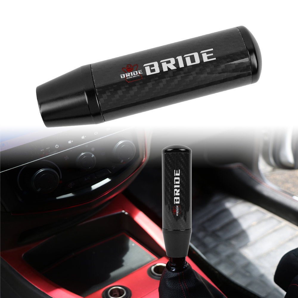 Brand New 13CM BRIDE Universal Black Carbon Fiber Manual Gear Stick Shift Knob Lever Shifter M8 M10 M12
